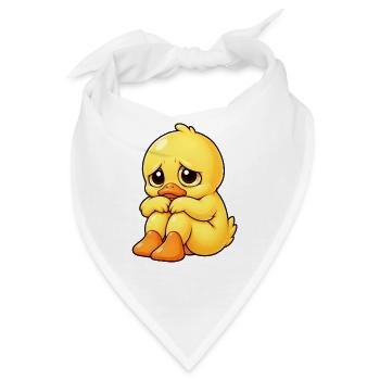 Traurige süße Cartoon Ente Einsamkeit - Bandana - Weiß - Vorne