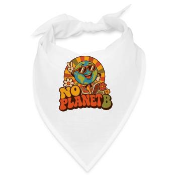 No Planet B – Erde Umweltschutz Retro - Bandana - Weiß - Vorne