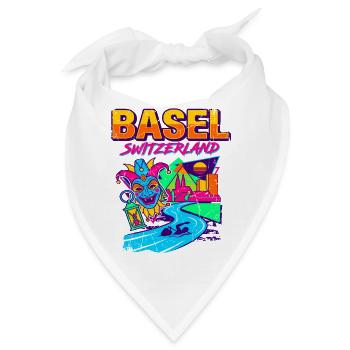 Basel Switzerland Retro Carnival Landscape Aug - Bandana - Weiß - Vorne