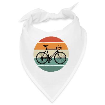 Rennrad Fahrrad Vintage Retro Radsport Motiv - Bandana - Weiß - Vorne