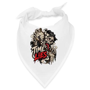 Time Lies Knochenuhr Horror - Bandana - Weiß - Vorne