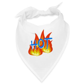 Flammen HOT Schriftzug - Bandana - Weiß - Vorne