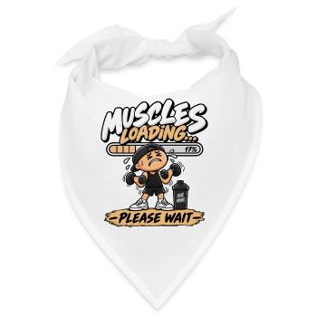 Muskeln laden sich – lustiges Fitnessstudio - Bandana - Weiß - Vorne