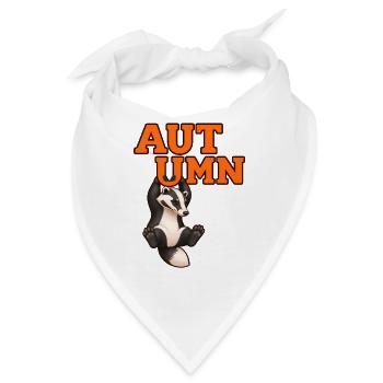 Herbstdachs – Herbst-Wildtierdesign - Bandana - Weiß - Vorne