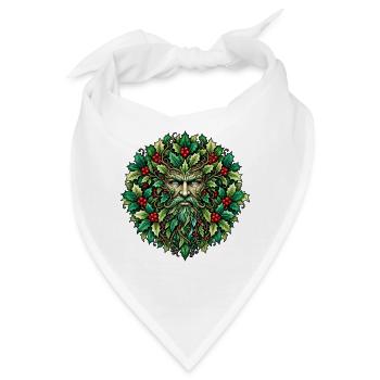 Greenman-Jul Wintersonnenwende Weihnachten - Bandana - Weiß - Vorne