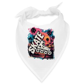 Inline Skate Retro Sunset – Inlineskating - Bandana - Weiß - Vorne