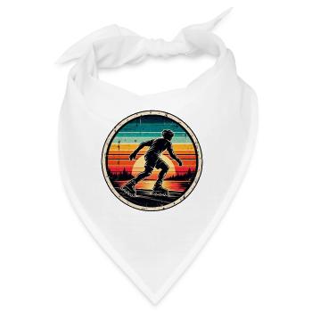 Inline Skating Retro Sunset – Inlineskater - Bandana - Weiß - Vorne