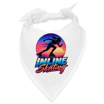 Inline Skating Retro Sunset – Skater - Bandana - Weiß - Vorne