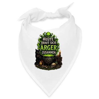 Heute Braut Sich Ärger Zusammen – Grüne Magie - Bandana - Weiß - Vorne
