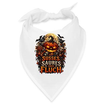 Süßes Saures oder Fluch Halloween - Bandana - Weiß - Vorne