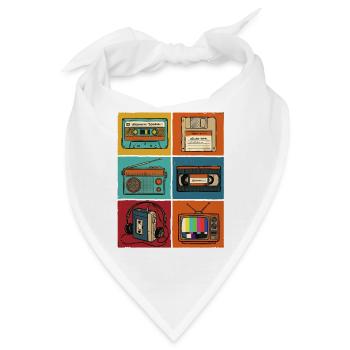 90er Jahre, 80er Jahre Party, Kassette, Nostalgie - Bandana - Weiß - Vorne
