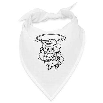 Niedliche Kawaii-Geister-Cowboy-Western-Ästhetik - Bandana - Weiß - Vorne