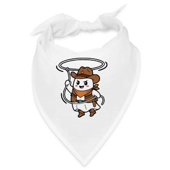 Niedlicher Kawaii-Geist-Cowboy-Halloween-Western - Bandana - Weiß - Vorne