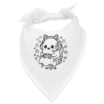 Süßer Kawaii-Gamer Geist-Retro-Videospiel-Liebhaber - Bandana - Weiß - Vorne