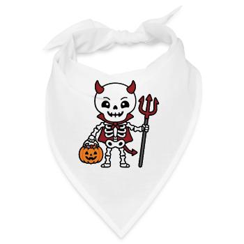 Teufelsskelett Halloween Kürbis Gruseliger Horror-Gif - Bandana - Weiß - Vorne