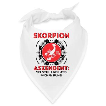 Sternzeichen Skorpion Aszendent Geburtstag Astro - Bandana - Weiß - Vorne