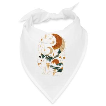 Mondkatze im Sternenwald - Bandana - Weiß - Vorne