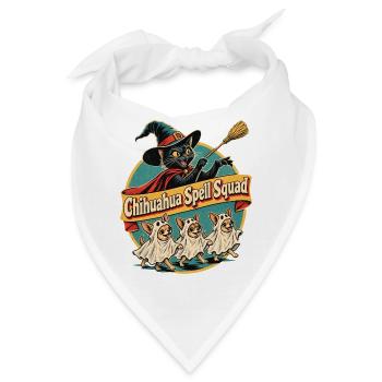 Chihuahua Spell Squad Halloween Hexenkatze - Bandana - Weiß - Vorne