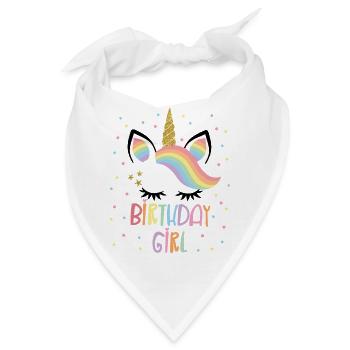 Birthday Girl Einhorn Geburtstag Mädchen Motiv - Bandana - Weiß - Vorne