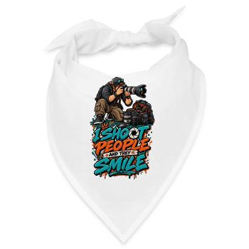 Ich knipse Leute und sie lächeln - Bandana - Weiß - Vorne