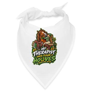 Mein Therapeut Hat Vier Pferde - Bandana - Weiß - Vorne