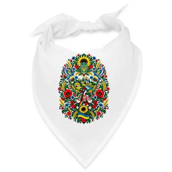 Ukraine | Sonnenblumen & Volkskunst - Bandana - Weiß - Vorne