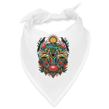 Titel: Südafrika | Springbock, Protea & Natur - Bandana - Weiß - Vorne