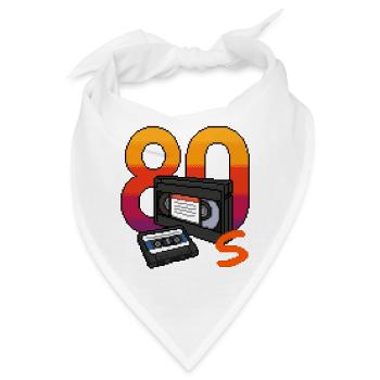 80er Retro - Bandana - Weiß - Vorne