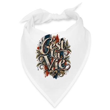 C’est La Vie – Vintage Frankreich Design - Bandana - Weiß - Vorne