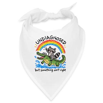 Undiagnosed | Waschbär Krokodil Chaos - Bandana - Weiß - Vorne