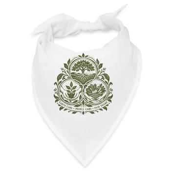 Permakultur-Ethik-Emblem - Bandana - Weiß - Vorne