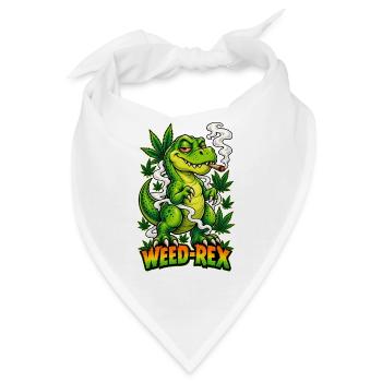 Weed-Rex Smoking Joint Cannabis Dinosaur Design - Bandana - Weiß - Vorne