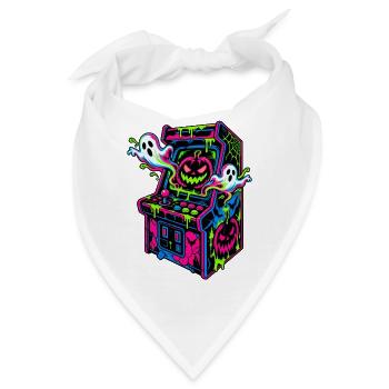 Neon Halloween Arcade Drips - Bandana - Weiß - Vorne