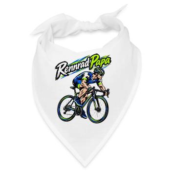 Rennrad Papa – Neon Sprint Illustration - Bandana - Weiß - Vorne