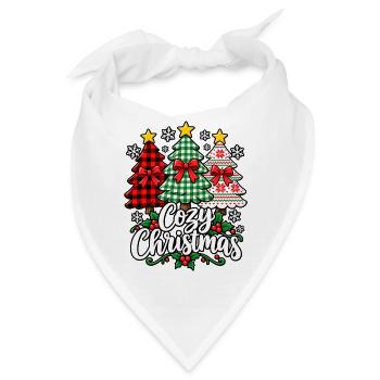 Gemütliches Weihnachtswald-Motiv - Bandana - Weiß - Vorne