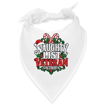 Naughty List Veteran Seit Geburt - Bandana - Weiß - Vorne