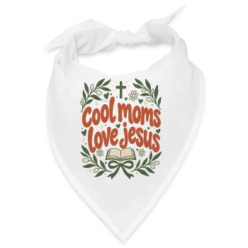 Cool Moms Love Jesus Christian Mom Floral Faith - Bandana - Weiß - Vorne