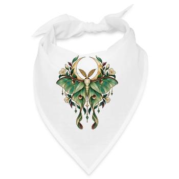 Mondmotte im Jugendstil - Bandana - Weiß - Vorne