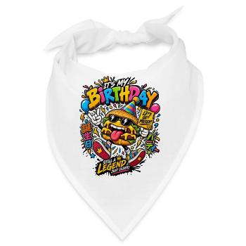 Geburtstagsburger Neon Party - Bandana - Weiß - Vorne