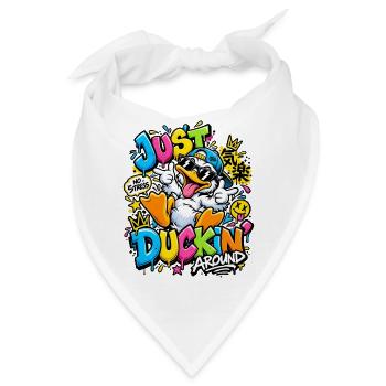 Just Duckin Around Cartoon - Bandana - Weiß - Vorne