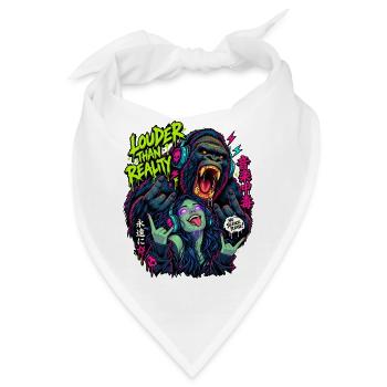 Lauter als Realität Neon-Gorilla - Bandana - Weiß - Vorne