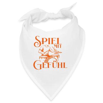Drums - Spiel Mit Gefühl Schlagzeuger - Bandana - Weiß - Vorne