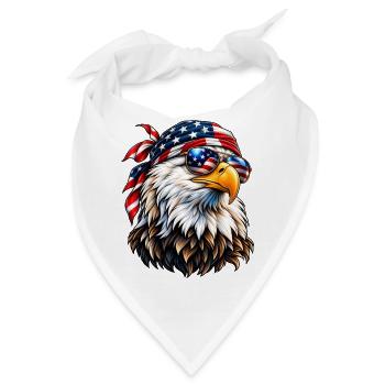 Amerikanischer Weißkopfseeadler – USA Freedom & Patriotic Style - Bandana - Weiß - Vorne