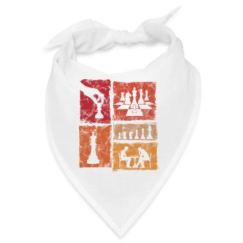 Retro Schachfiguren Für Schachspieler Schachbrett - Bandana - Weiß - Vorne