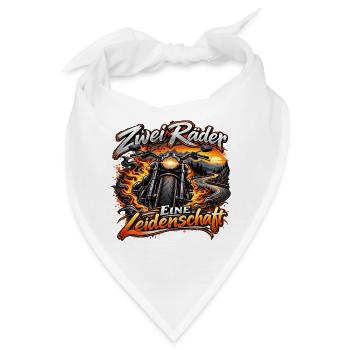 Motorrad - Zwei Räder eine Leidenschaft Biker/in - Bandana - Weiß - Vorne