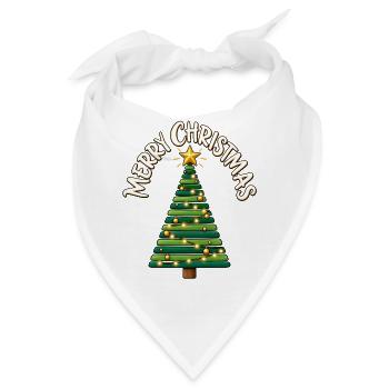 Weihnachtsbaum Christbaum Merry Christmas  - Bandana - Weiß - Vorne