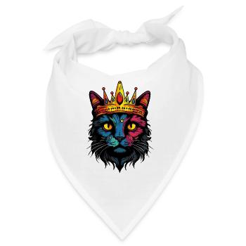 Katzenkönig in Regenbogenfarben - Bandana - Weiß - Vorne