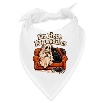 I'm Here For Cuddles Halloween Sofa Kater und - Bandana - Weiß - Vorne