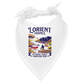 Lorient France Atlantic Coast Maritime Harbor Port - Bandana - Weiß - Vorne