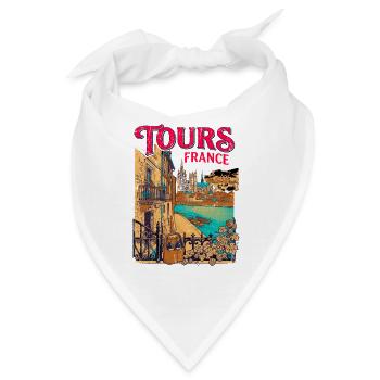 Vintage Tours France City Skyline Travel - Bandana - Weiß - Vorne